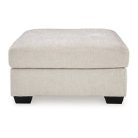Avie Oversized Accent Ottoman, White Ivory Polyester Cushion, 38 Inch -BM329028
