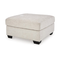 Avie Oversized Accent Ottoman, White Ivory Polyester Cushion, 38 Inch -BM329028