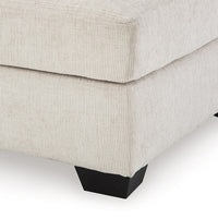 Avie Oversized Accent Ottoman, White Ivory Polyester Cushion, 38 Inch -BM329028