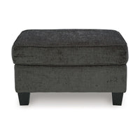 Erin Ottoman with Corner Block Frame, 33 Inch Dark Gray Polyester -BM329033