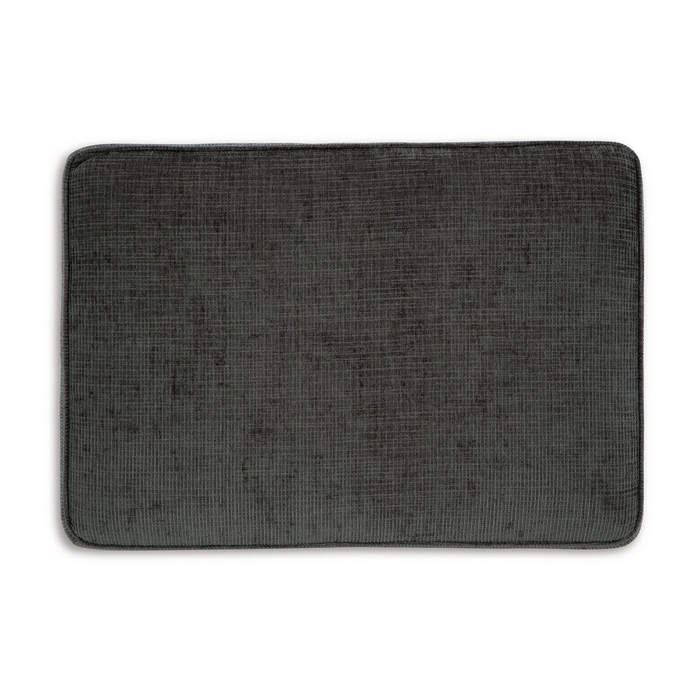 Erin Ottoman with Corner Block Frame, 33 Inch Dark Gray Polyester -BM329033