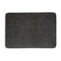 Erin Ottoman with Corner Block Frame, 33 Inch Dark Gray Polyester -BM329033