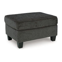 Erin Ottoman with Corner Block Frame, 33 Inch Dark Gray Polyester -BM329033