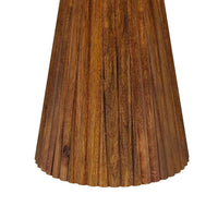 Ureo Round Accent Side Table, Cone Pedestal Base, Brown Mango Wood -BM329155