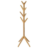 Margo Coat Rack, 8 Hooks, Tree Inspired Design, Oak Brown Solid wood -BM329168