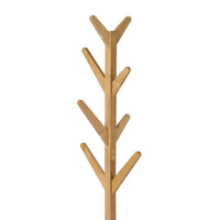 Margo Coat Rack, 8 Hooks, Tree Inspired Design, Oak Brown Solid wood -BM329168
