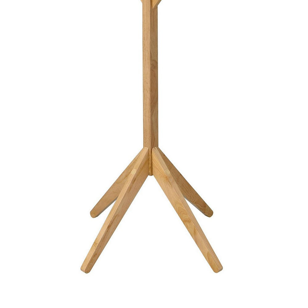 Margo Coat Rack, 8 Hooks, Tree Inspired Design, Oak Brown Solid wood -BM329168