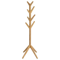 Margo Coat Rack, 8 Hooks, Tree Inspired Design, Oak Brown Solid wood -BM329168