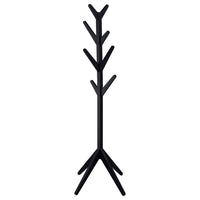 Margo Coat Rack, 8 Hooks and Tree Inspired Design, Black Solid wood -BM329169