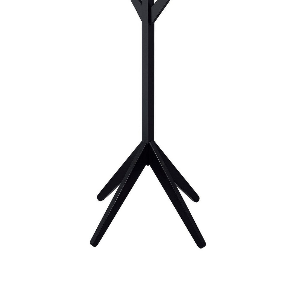Margo Coat Rack, 8 Hooks and Tree Inspired Design, Black Solid wood -BM329169