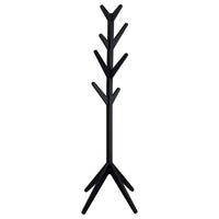 Margo Coat Rack, 8 Hooks and Tree Inspired Design, Black Solid wood -BM329169