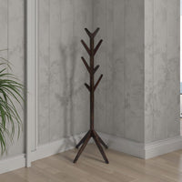 Margo Coat Rack, 8 Hooks and Tree Inspired Design, Brown Solid wood -BM329170