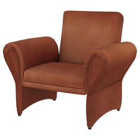 Lione Accent Armchair, Contemporary Rolled Flared Arms, Rust Brown -BM329626
