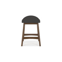 Jeyn Counter Stool with Footrest Set of 2, Brown Wood, Charcoal Gray -BM329759