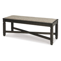 Trekk Dining Bench, X-Stretcher and Nailhead Trim, Black Wood, 50 Inch -BM329787