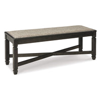 Trekk Dining Bench, X-Stretcher and Nailhead Trim, Black Wood, 50 Inch -BM329787