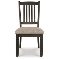 Trekk Dining Side Chair Set of 2, Slat Back Tapered Legs, Black Wood -BM329788