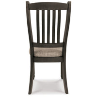 Trekk Dining Side Chair Set of 2, Slat Back Tapered Legs, Black Wood -BM329788