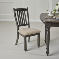 Trekk Dining Side Chair Set of 2, Slat Back Tapered Legs, Black Wood -BM329788