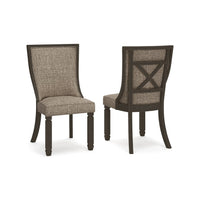 Trekk Dining Side Chair Set of 2, Black, Gray Brown Woven Polyester -BM329789