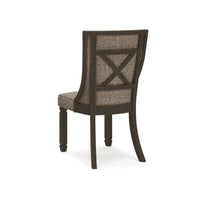 Trekk Dining Side Chair Set of 2, Black, Gray Brown Woven Polyester -BM329789