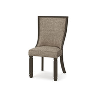 Trekk Dining Side Chair Set of 2, Black, Gray Brown Woven Polyester -BM329789