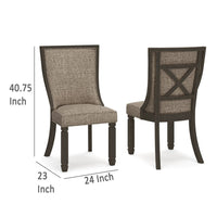 Trekk Dining Side Chair Set of 2, Black, Gray Brown Woven Polyester -BM329789