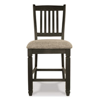 Trekk Counter Height Chair Set of 2, Slatted Back, Black Polyester -BM329790