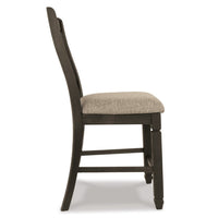 Trekk Counter Height Chair Set of 2, Slatted Back, Black Polyester -BM329790