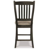 Trekk Counter Height Chair Set of 2, Slatted Back, Black Polyester -BM329790