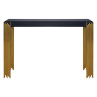 Theo Console Table, Gold Metal Legs, Retro Black Wood Frame 48 Inch -BM329922
