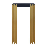 Theo Console Table, Gold Metal Legs, Retro Black Wood Frame 48 Inch -BM329922