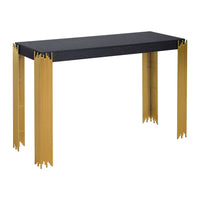 Theo Console Table, Gold Metal Legs, Retro Black Wood Frame 48 Inch -BM329922