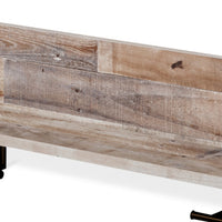 Elis Wall Mounted Coat Rack, 3 Hooks and Shelf, Butcher Block White -BM330032