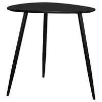 Deso Side End Table, 20 Inch Triangular Black Mango Wood, Metal Legs -BM330063