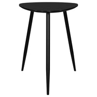 Deso Side End Table, 20 Inch Triangular Black Mango Wood, Metal Legs -BM330063