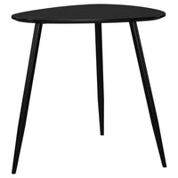 Deso Side End Table, 20 Inch Triangular Black Mango Wood, Metal Legs -BM330063