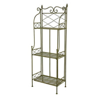 Monty Plant Stand, 3 Tier Shelves Classic Scrolled Green Metal 44 Inch -BM330106