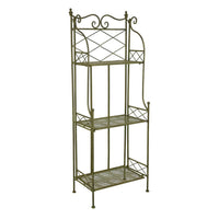 Monty Plant Stand, 3 Tier Shelves Classic Scrolled Green Metal 44 Inch -BM330106