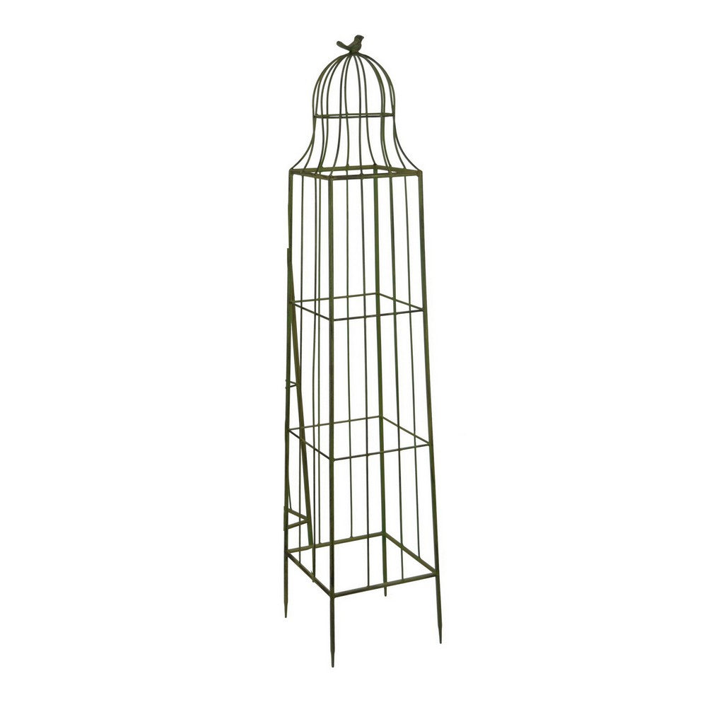 Meryl Plant Trellis Set of 2, Garden Tall Cage Design, Green Metal -BM330111