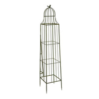 Meryl Plant Trellis Set of 2, Garden Tall Cage Design, Green Metal -BM330111