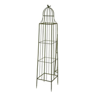 Meryl Plant Trellis Set of 2, Garden Tall Cage Design, Green Metal -BM330111