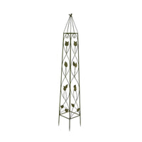 Kanye Garden Trellis Set of 2, Leaf Details Vertical Plant Green Metal -BM330114