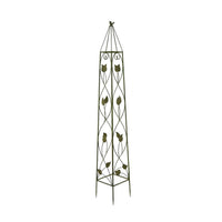Kanye Garden Trellis Set of 2, Leaf Details Vertical Plant Green Metal -BM330114