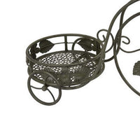 Covey Accent Plant Stand Tricycle, 2 Round Pots, Green Metal 22 Inch -BM330121