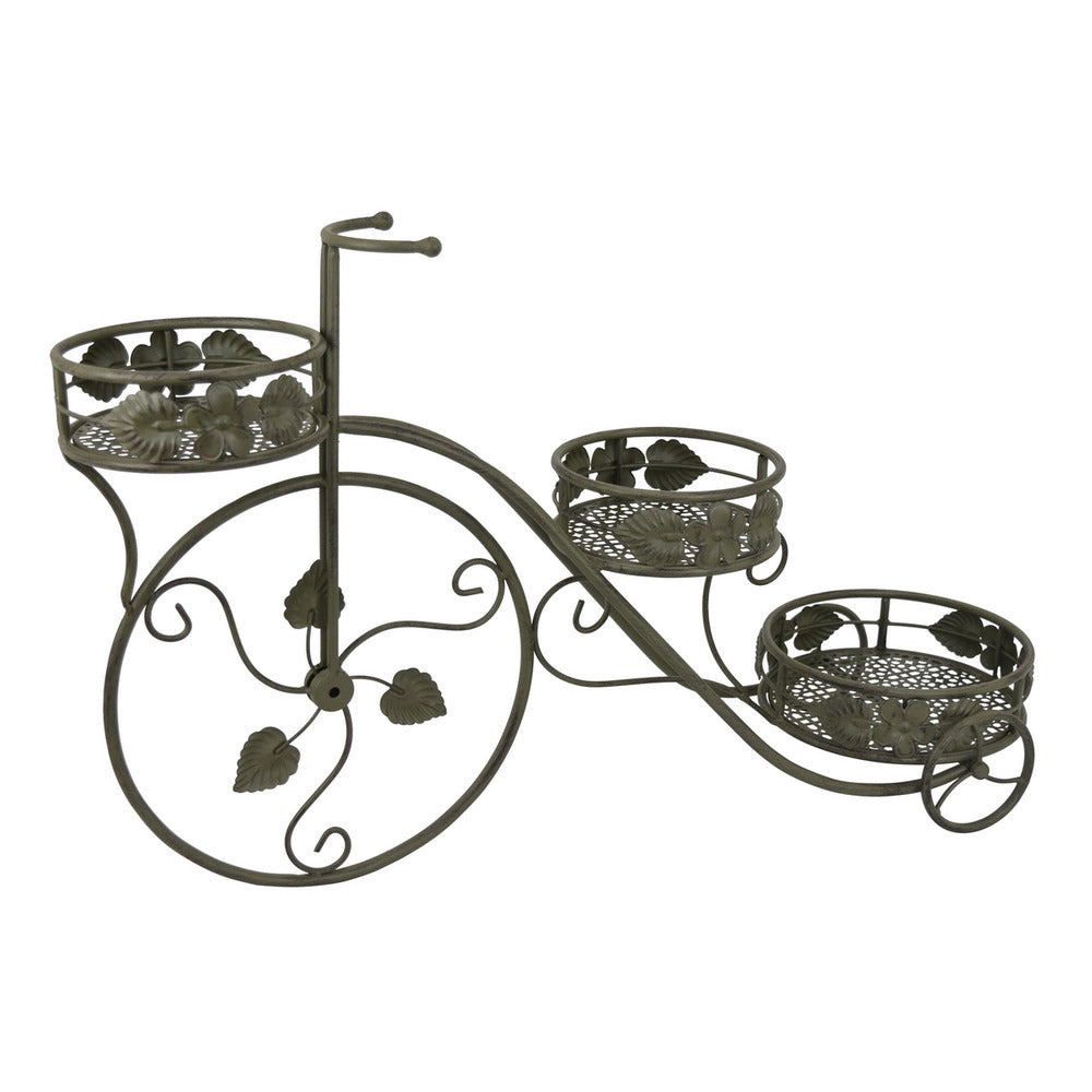 Covey Accent Plant Stand Tricycle, Round Pots, Green Metal 30 Inch - BM330122
