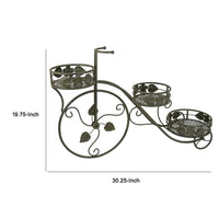 Covey Accent Plant Stand Tricycle, Round Pots, Green Metal 30 Inch - BM330122