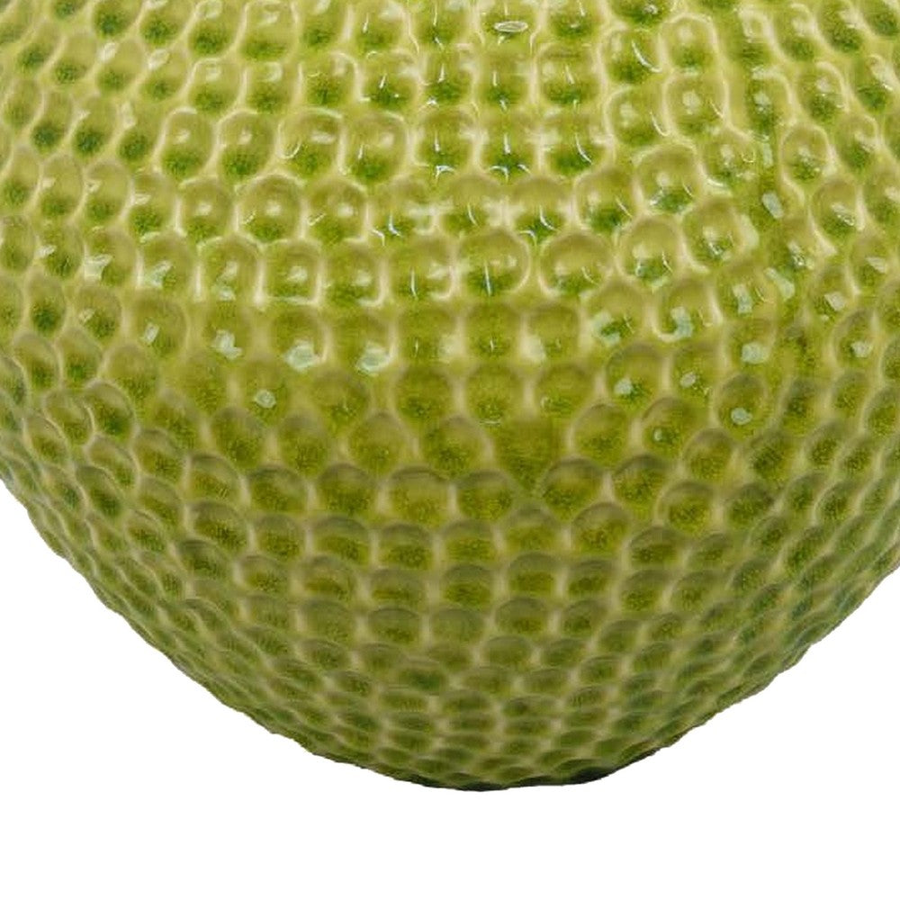 Evans Accent Vase, Embossed Textured Surface, Green Ceramic 14 Inch -BM330145
