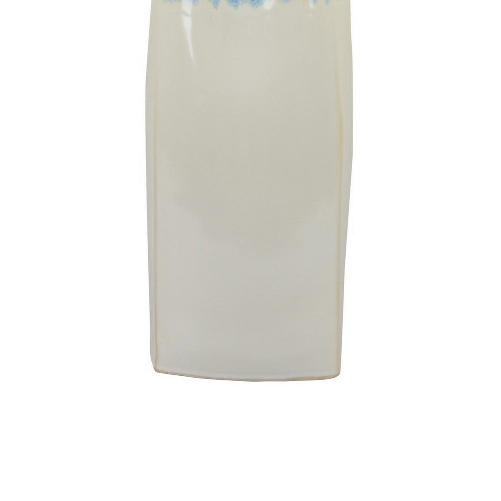Cobb Accent Vase, Slender Silhouette Blue White Ceramic 27 Inch -BM330158