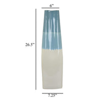 Cobb Accent Vase, Slender Silhouette Blue White Ceramic 27 Inch -BM330158